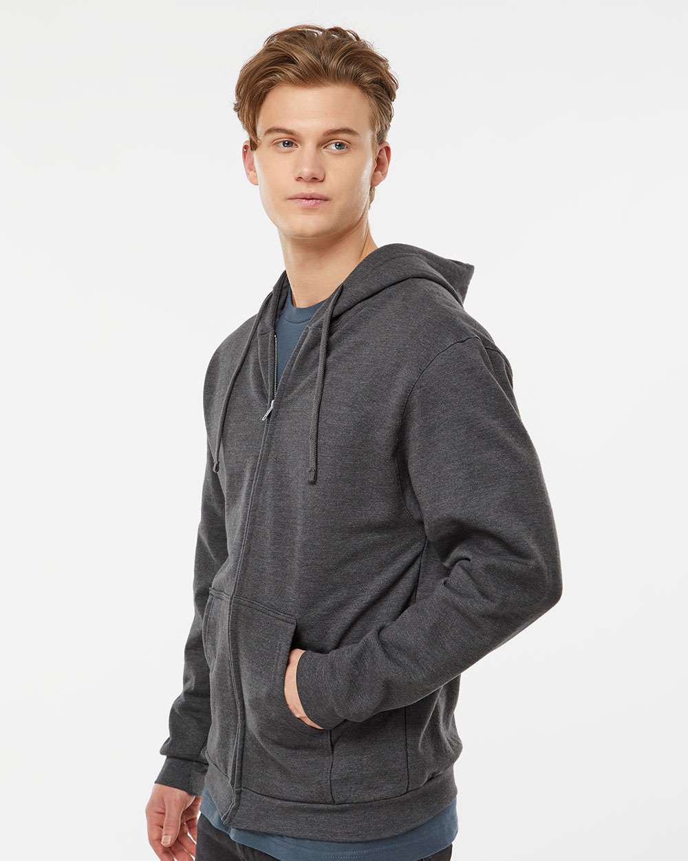 no-logo Tultex Unisex Full-Zip Hooded Sweatshirt-Fleece-Tultex-Thread Logic