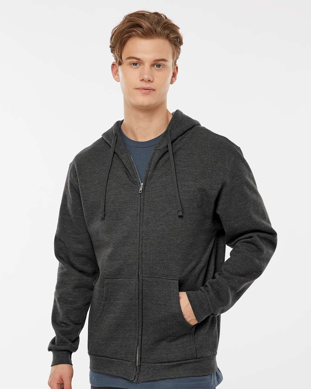 no-logo Tultex Unisex Full-Zip Hooded Sweatshirt-Fleece-Tultex-Thread Logic