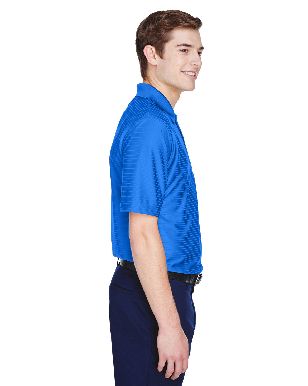 no-logo UltraClub Cool & Dry Elite Tonal Stripe Performance Polo-Men's Polos-UltraClub-Thread Logic