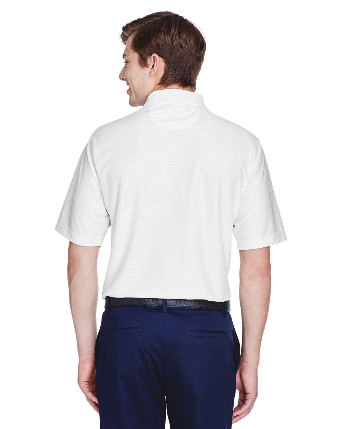 no-logo UltraClub Cool & Dry Elite Tonal Stripe Performance Polo-Men's Polos-UltraClub-Thread Logic
