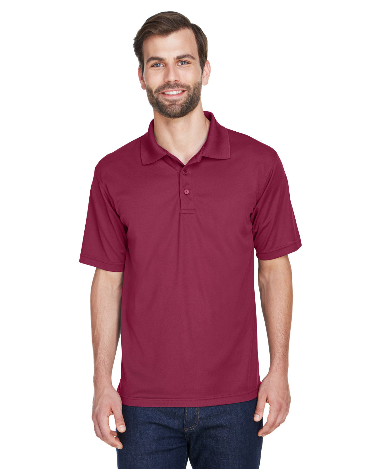 UltraClub Cool & Dry Mesh Pique Polo-Men's Polos-UltraClub-Maroon-S-Thread Logic