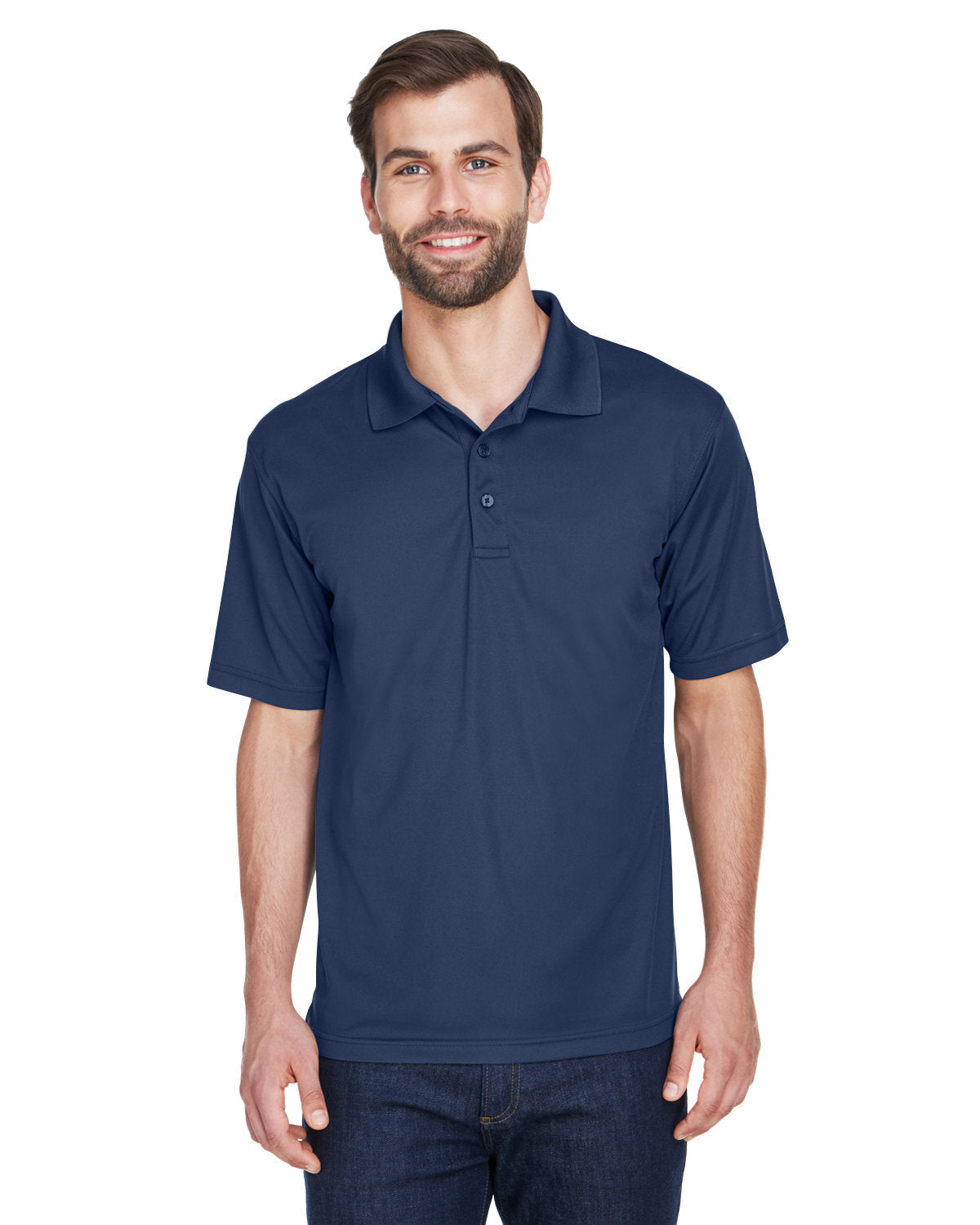 UltraClub Cool & Dry Mesh Pique Polo-Men's Polos-UltraClub-Navy-S-Thread Logic