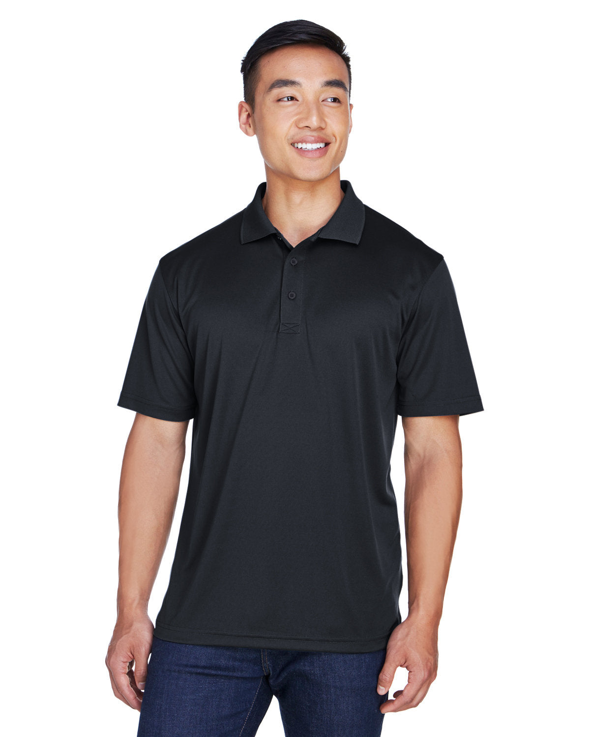 UltraClub Cool & Dry Sport Polo-Men's Polos-UltraClub-Black-S-Thread Logic