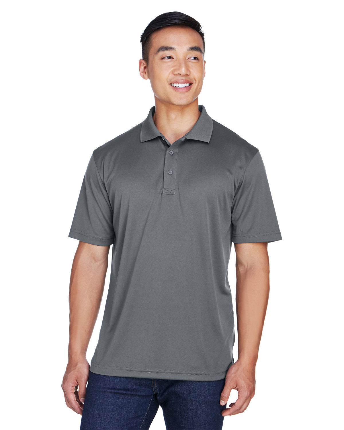 UltraClub Cool & Dry Sport Polo-Men's Polos-UltraClub-Charcoal-S-Thread Logic