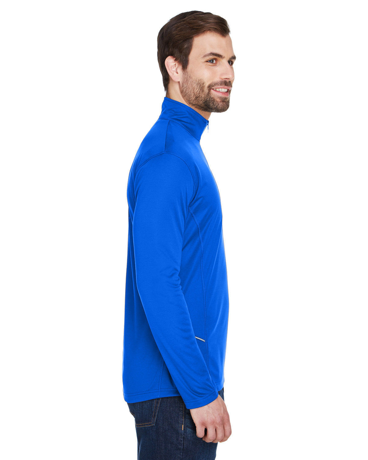 no-logo UltraClub Cool & Dry Sport Quarter-Zip Pullover-Men's Layering-UltraClub-Thread Logic