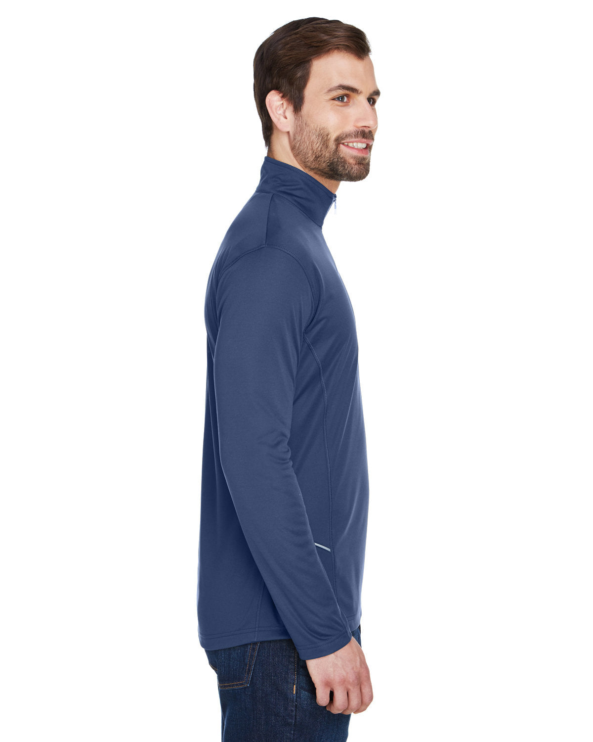 no-logo UltraClub Cool & Dry Sport Quarter-Zip Pullover-Men's Layering-UltraClub-Thread Logic
