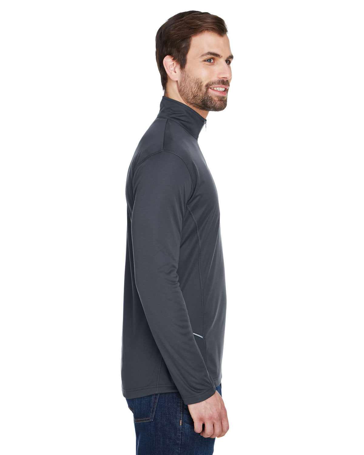 no-logo UltraClub Cool & Dry Sport Quarter-Zip Pullover-Men's Layering-UltraClub-Thread Logic