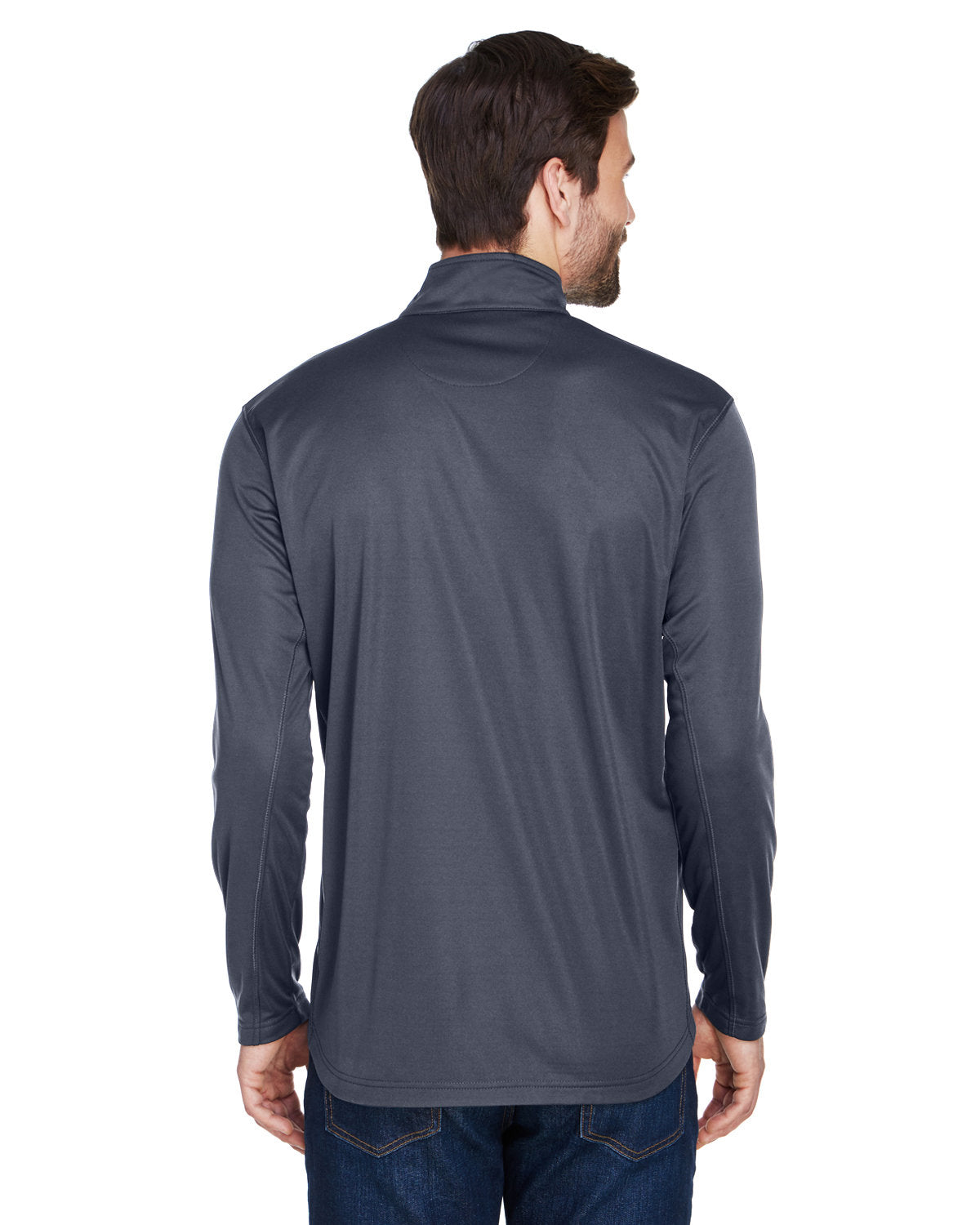 no-logo UltraClub Cool & Dry Sport Quarter-Zip Pullover-Men's Layering-UltraClub-Thread Logic