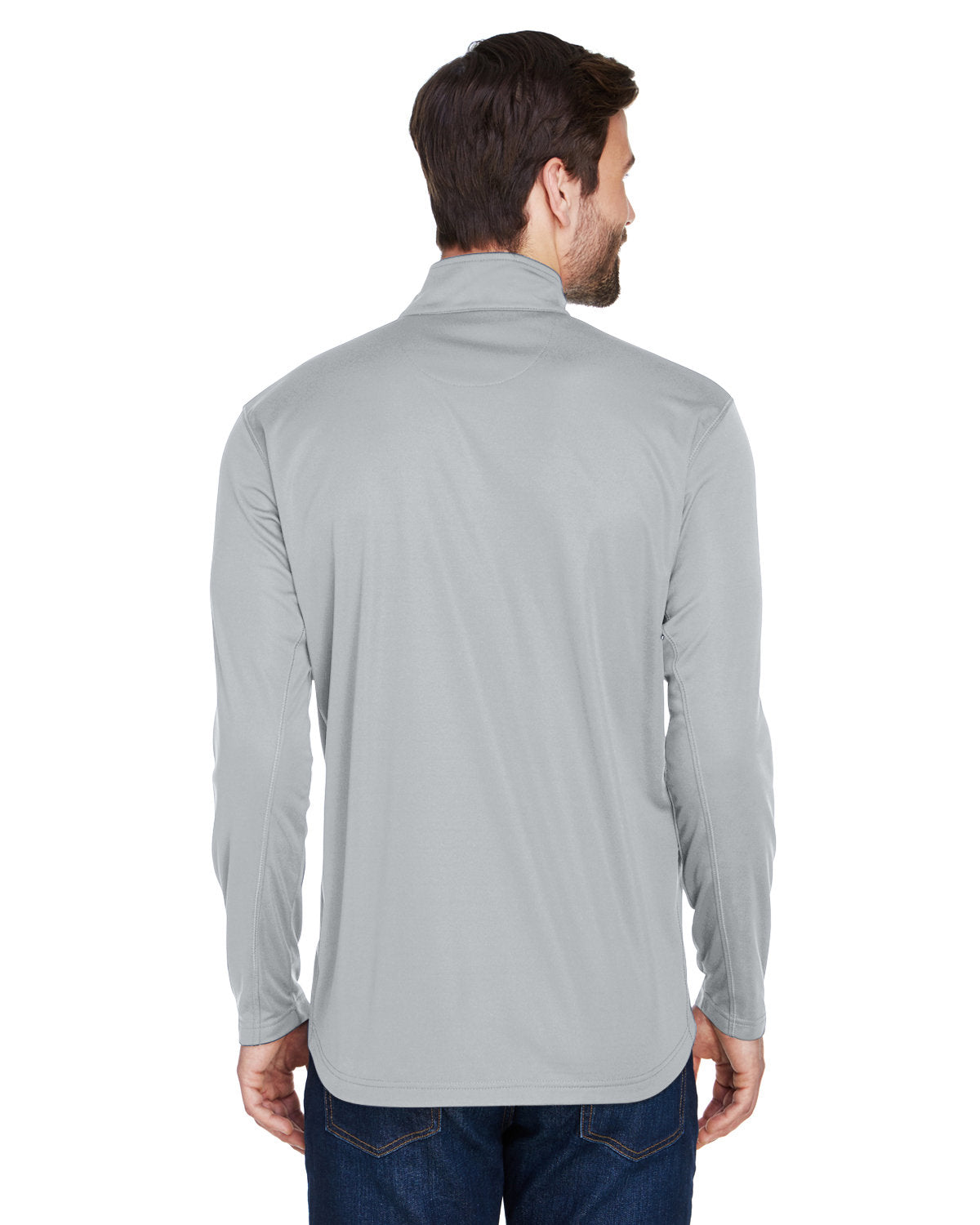 no-logo UltraClub Cool & Dry Sport Quarter-Zip Pullover-Men's Layering-UltraClub-Thread Logic