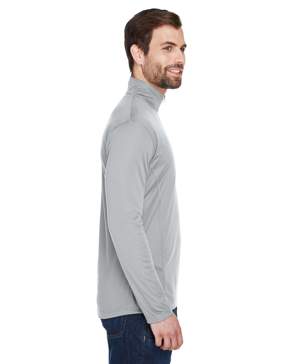 no-logo UltraClub Cool & Dry Sport Quarter-Zip Pullover-Men's Layering-UltraClub-Thread Logic