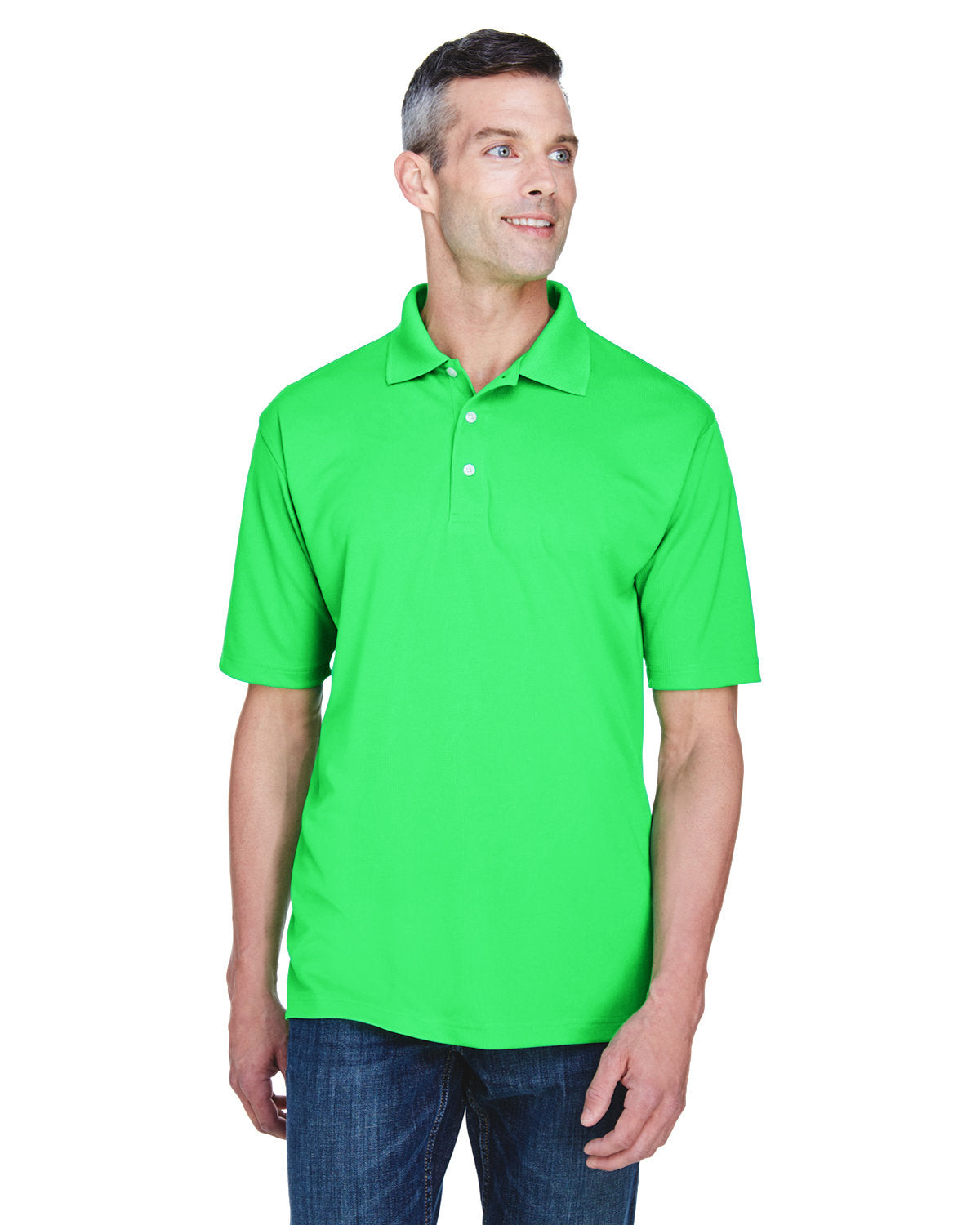 UltraClub Cool & Dry Stain-Release Performance Polo-Men's Polos-UltraClub-Cool Green-S-Thread Logic