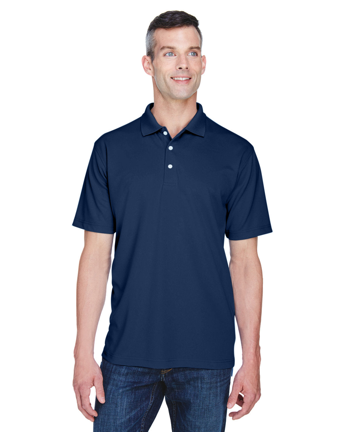 UltraClub Cool & Dry Stain-Release Performance Polo-Men's Polos-UltraClub-Navy-S-Thread Logic