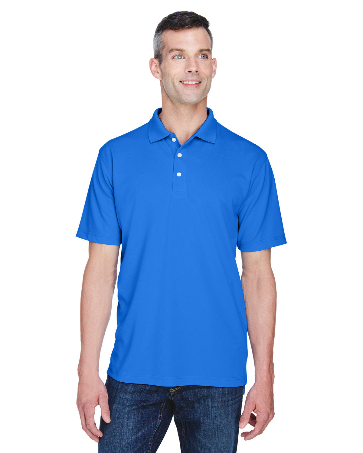 UltraClub Cool & Dry Stain-Release Performance Polo-Men's Polos-UltraClub-Royal-S-Thread Logic