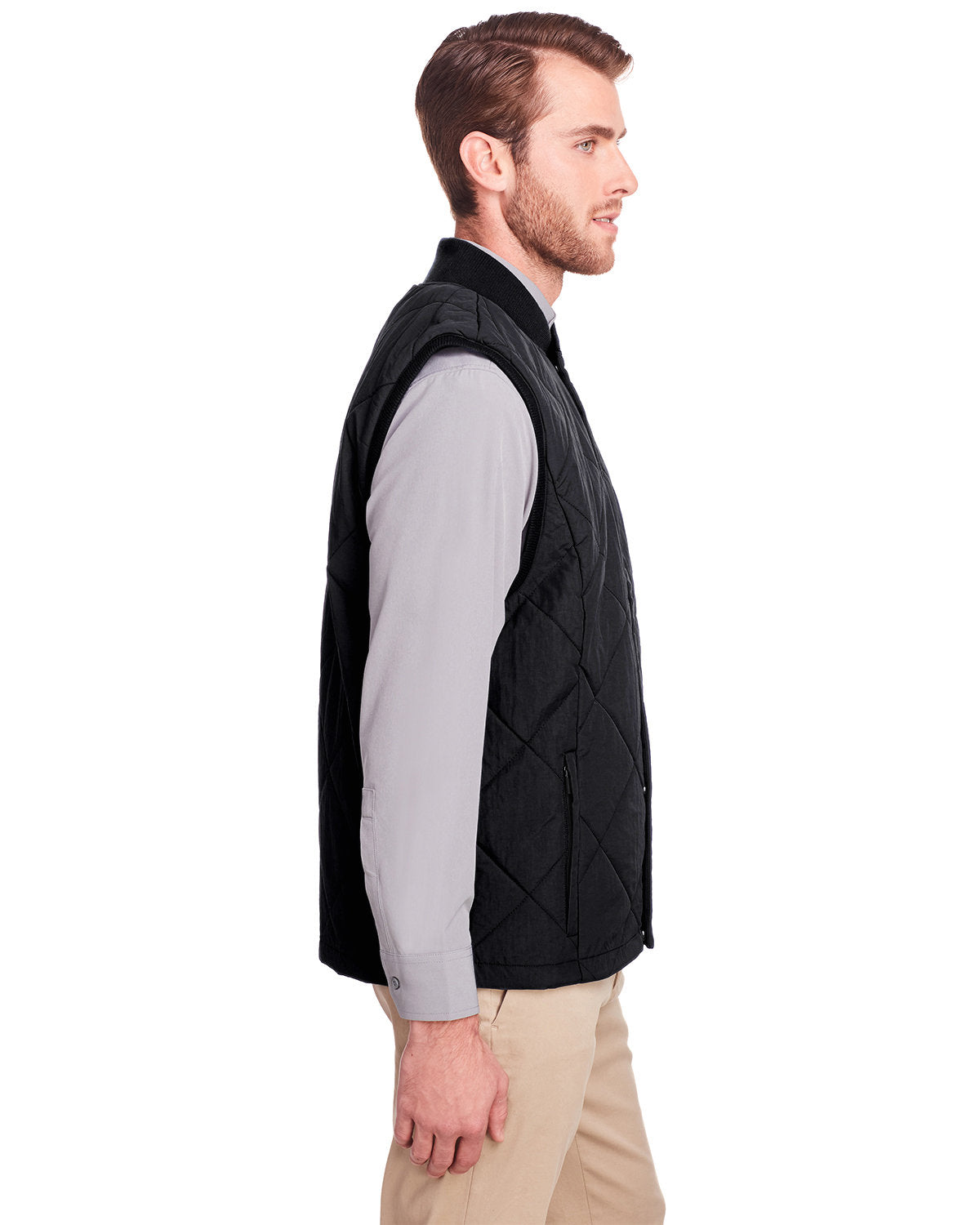 no-logo UltraClub Dawson Quilted Hacking Vest-Men's Layering-UltraClub-Thread Logic