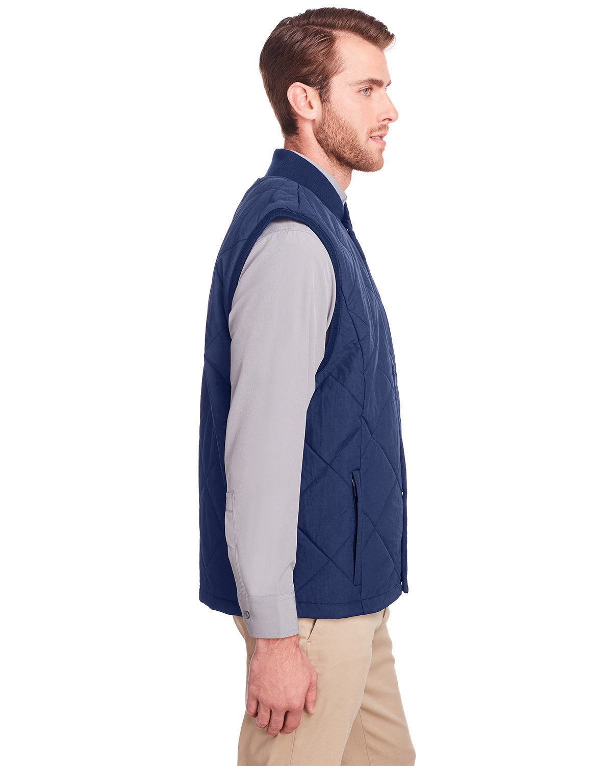 no-logo UltraClub Dawson Quilted Hacking Vest-Men's Layering-UltraClub-Thread Logic
