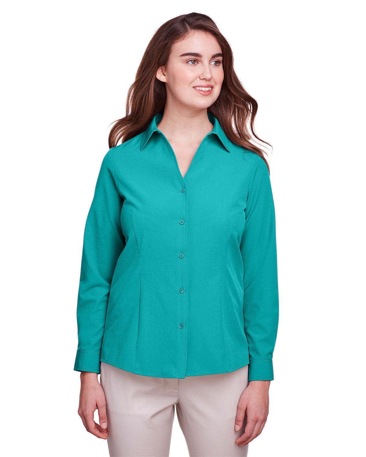 UltraClub Ladies Bradley Performance Woven Shirt-Ladies Dress Shirts-UltraClub-Jade-S-Thread Logic