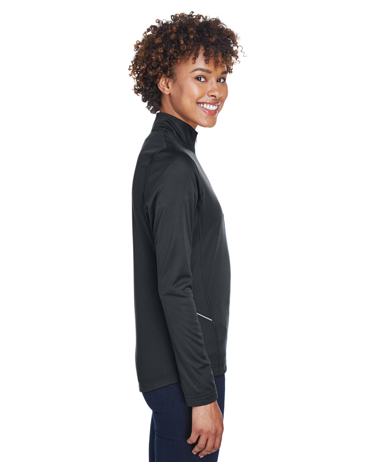 no-logo UltraClub Ladies Cool & Dry Sport Quarter-Zip Pullover-Ladies Layering-UltraClub-Thread Logic