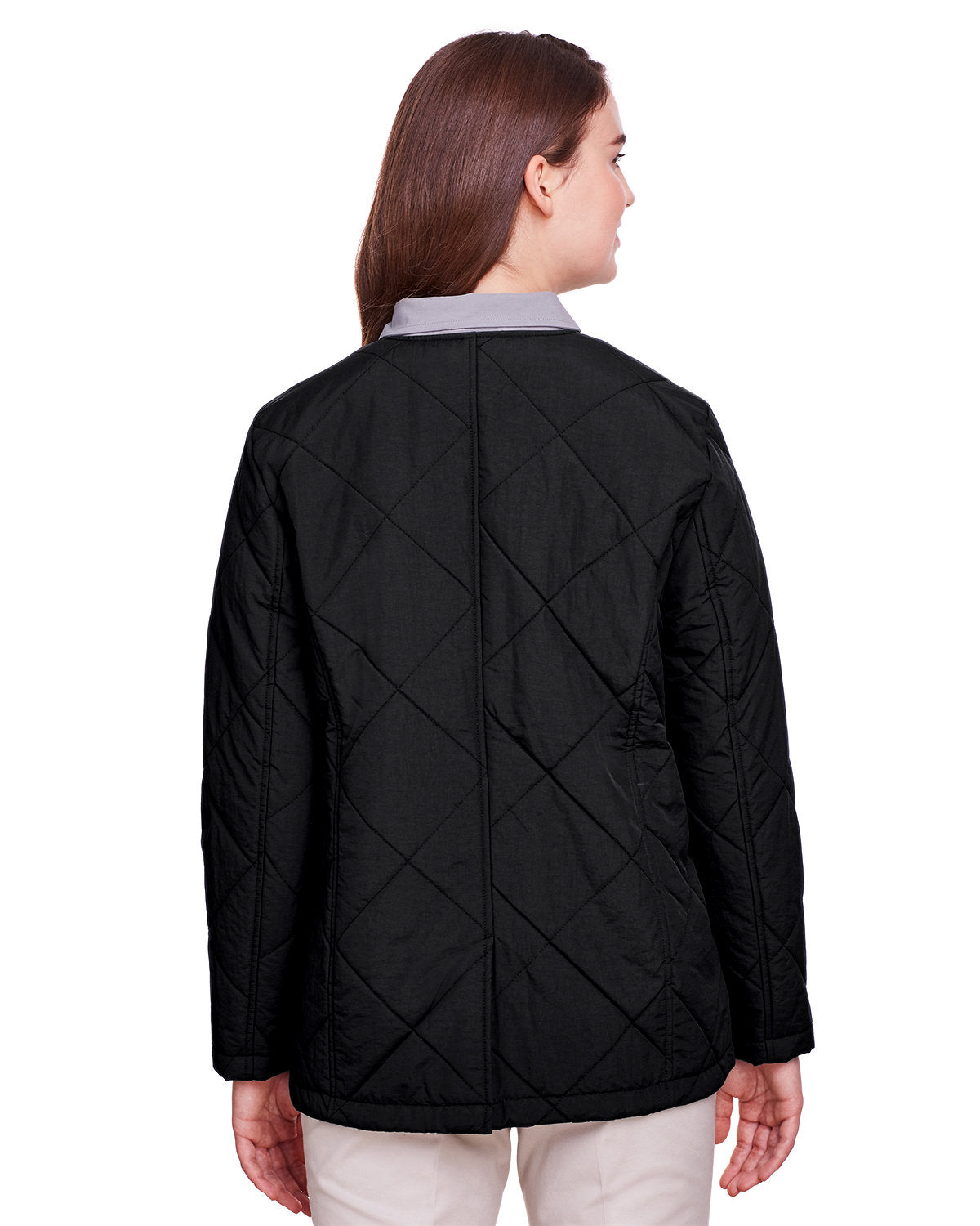 no-logo UltraClub Ladies Dawson Quilted Hacking Jacket-Ladies Jackets-UltraClub-Thread Logic