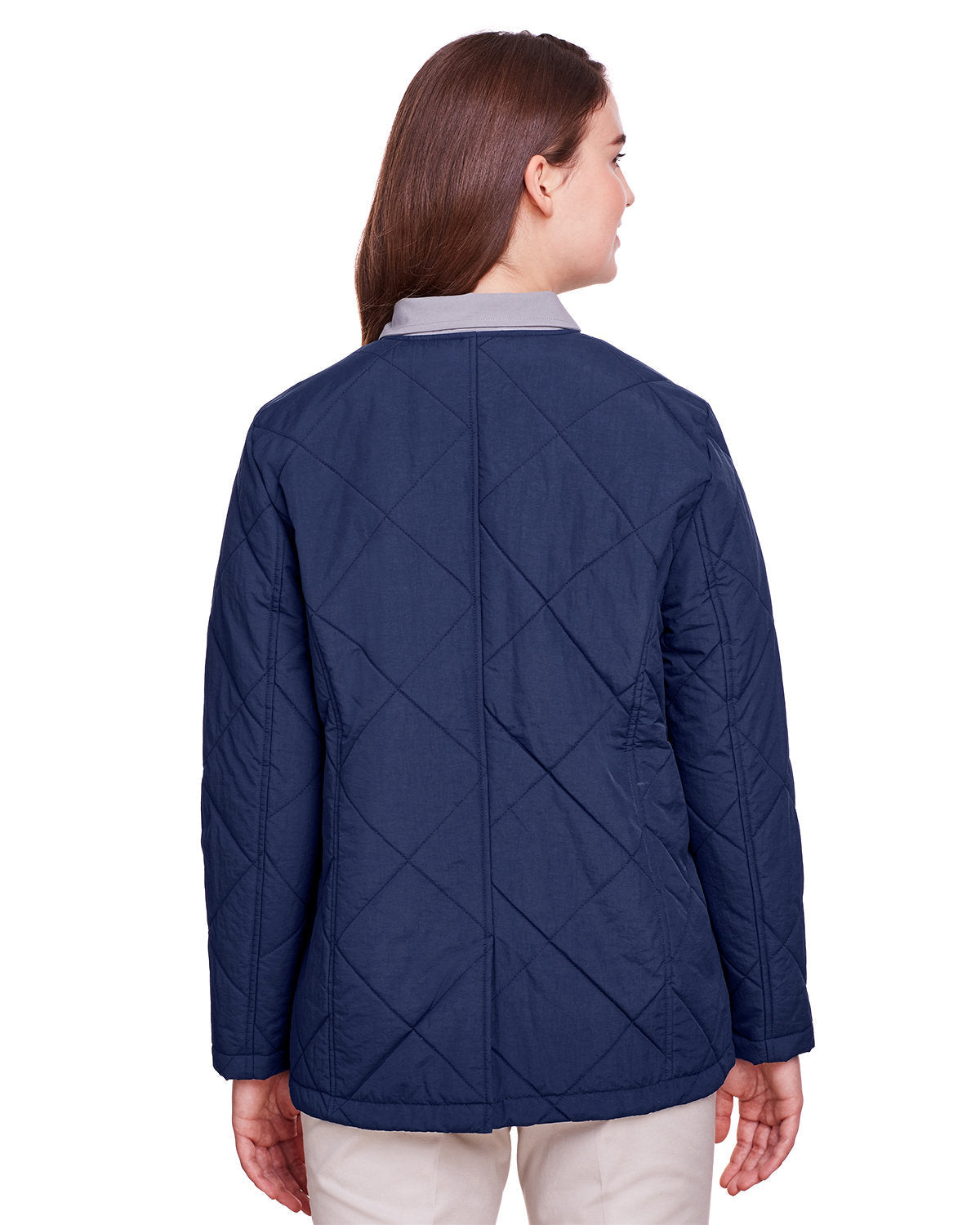 no-logo UltraClub Ladies Dawson Quilted Hacking Jacket-Ladies Jackets-UltraClub-Thread Logic
