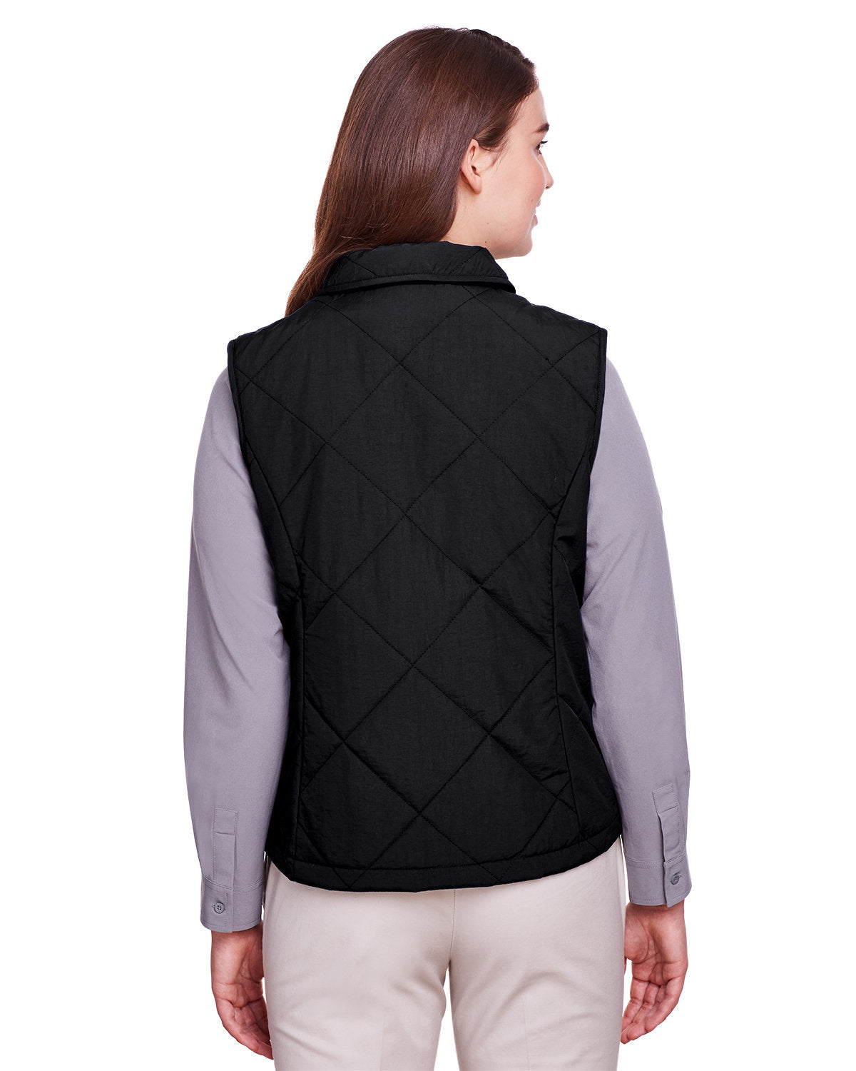 no-logo UltraClub Ladies Dawson Quilted Hacking Vest-Ladies Layering-UltraClub-Thread Logic