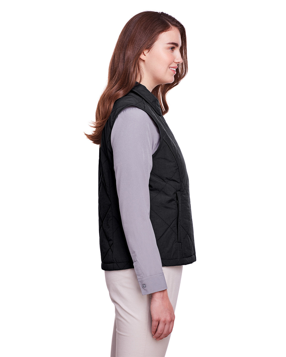 no-logo UltraClub Ladies Dawson Quilted Hacking Vest-Ladies Layering-UltraClub-Thread Logic