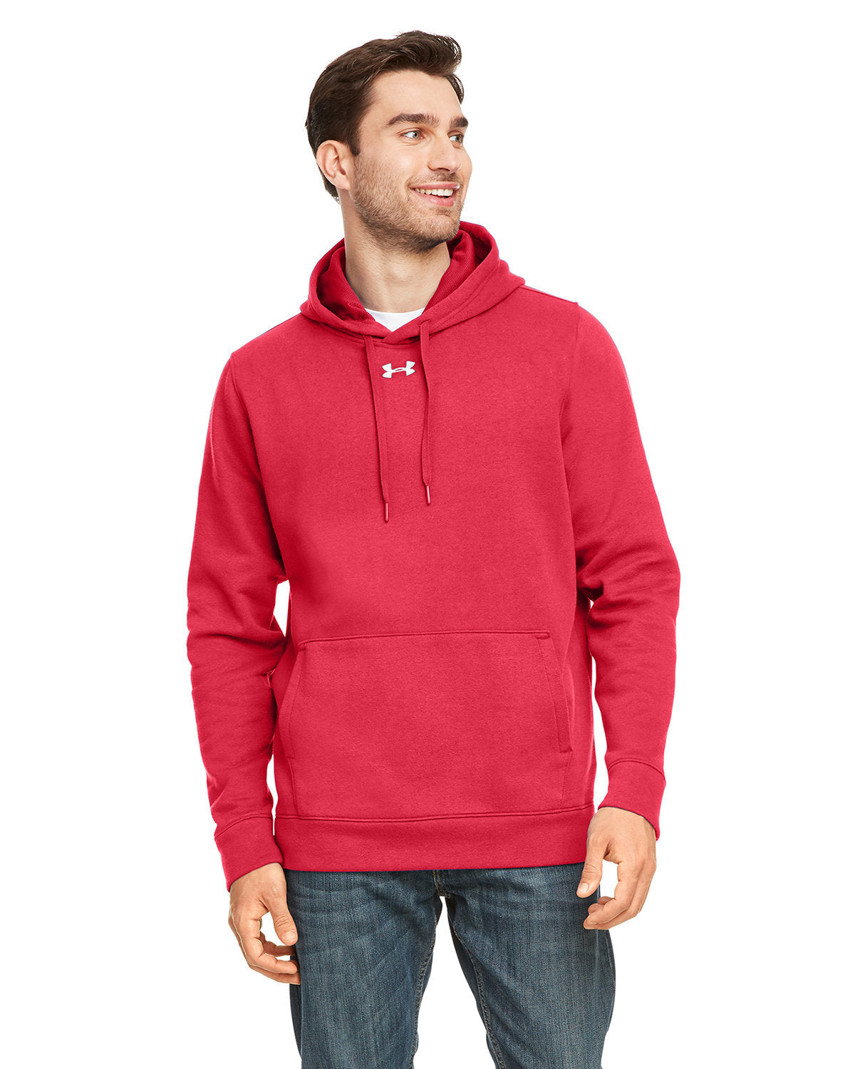 Under Armour Hustle Pullover Hooded Sweatshirt-Men's Layering-Under Armour-Red/White-S-Thread Logic