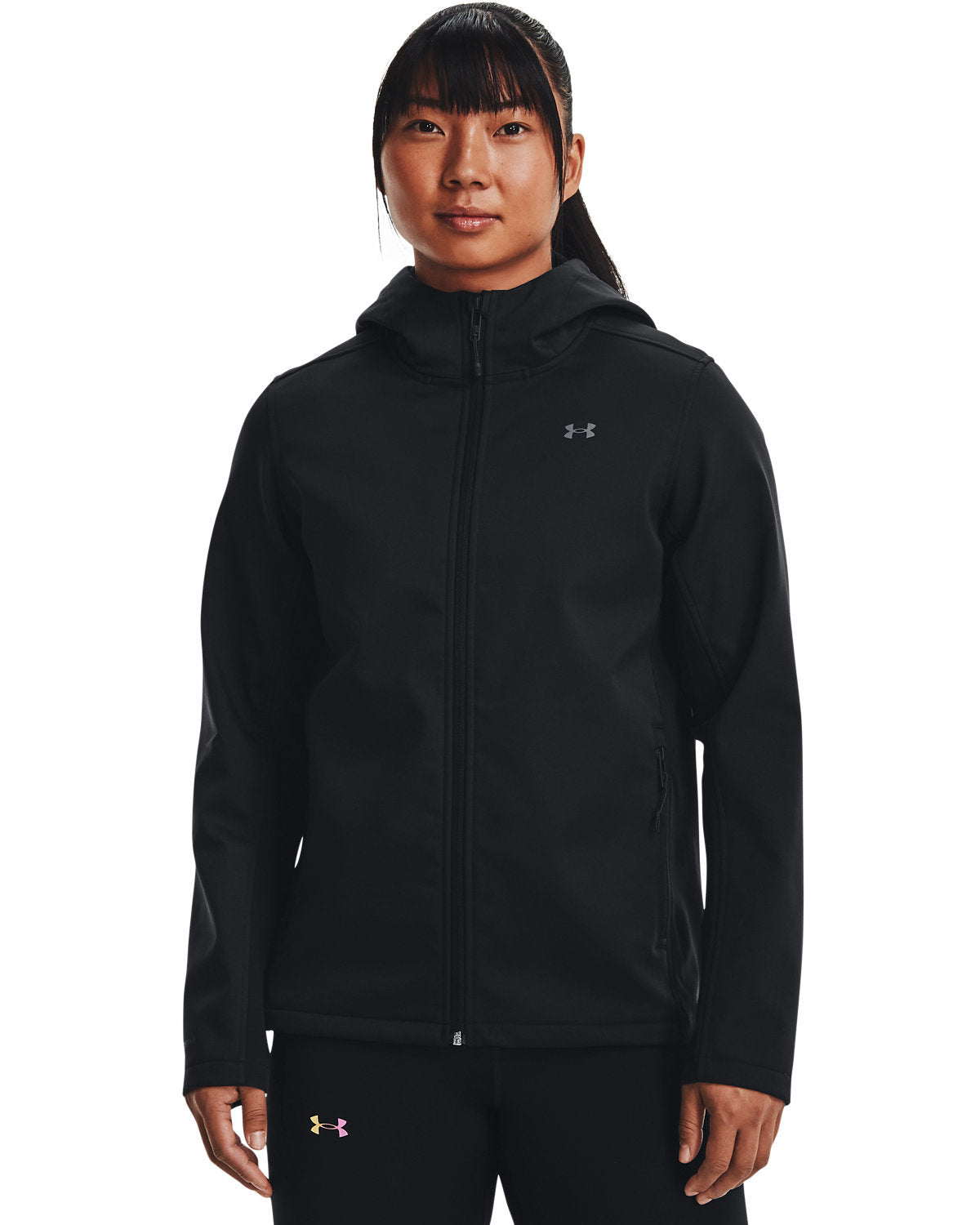 Under Armour Ladies ColdGear Infrared Shield 2.0 Hooded Jacket-Under Armour-Black-XS-Thread Logic