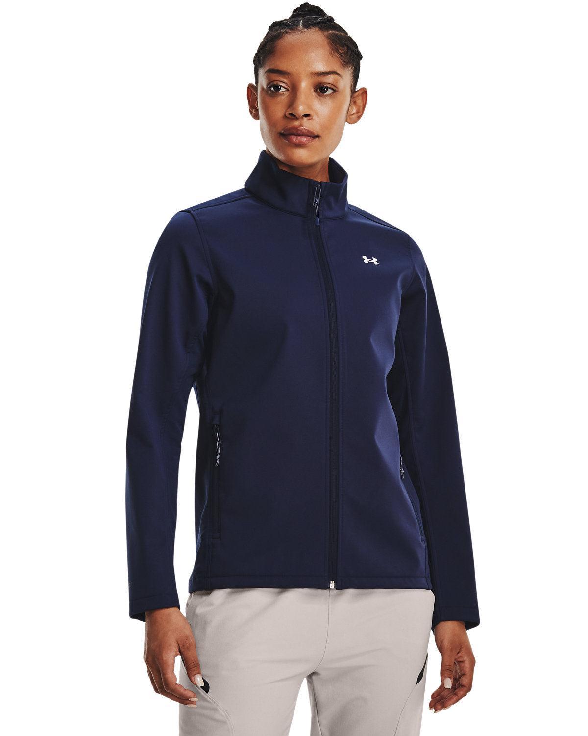 Under Armour Ladies ColdGear Infrared Shield 2.0 Jacket-Under Armour-Midnight Navy/White-XS-Thread Logic