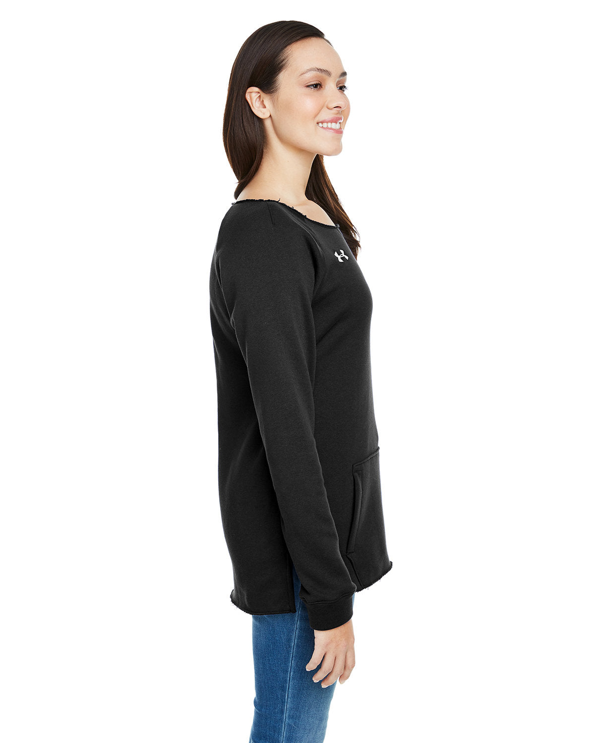 no-logo Under Armour Ladies Hustle Fleece Crewneck Sweatshirt-Ladies Layering-Under Armour-Thread Logic