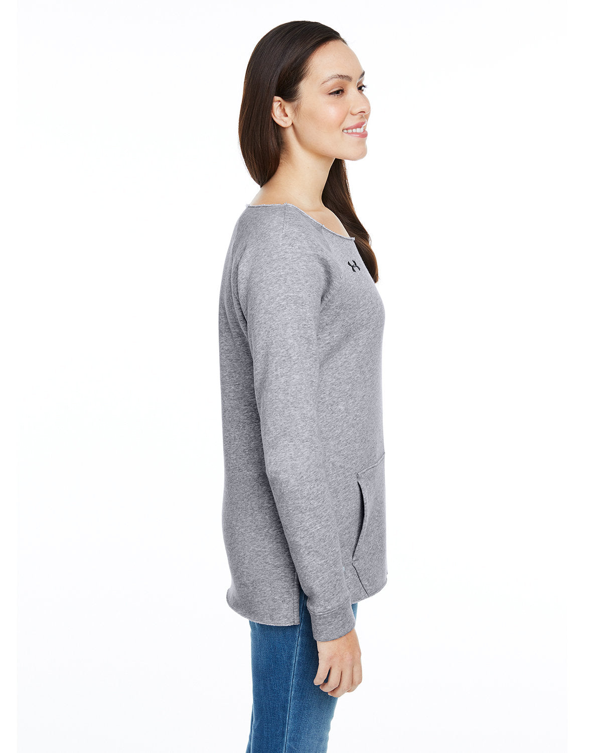 no-logo Under Armour Ladies Hustle Fleece Crewneck Sweatshirt-Ladies Layering-Under Armour-Thread Logic