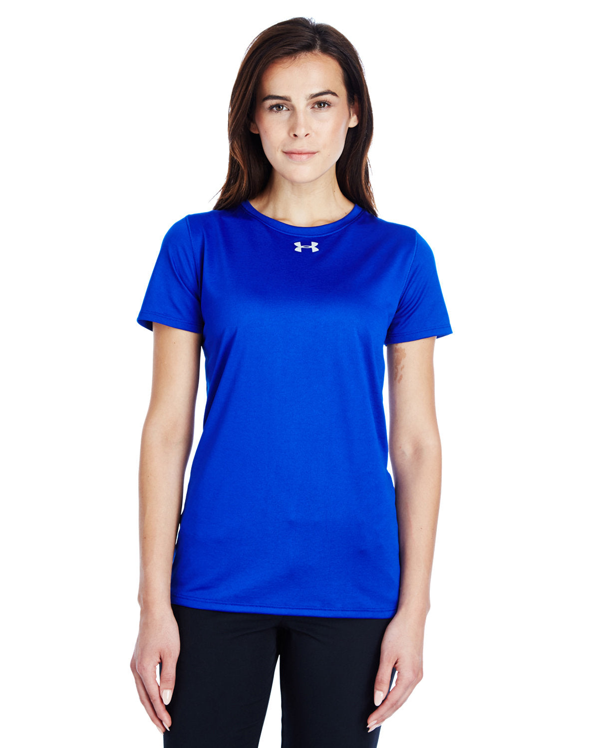 Under Armour Ladies Locker T-Shirt 2.0-Ladies T Shirts-Under Armour-Royal/Metallic Silver-XS-Thread Logic