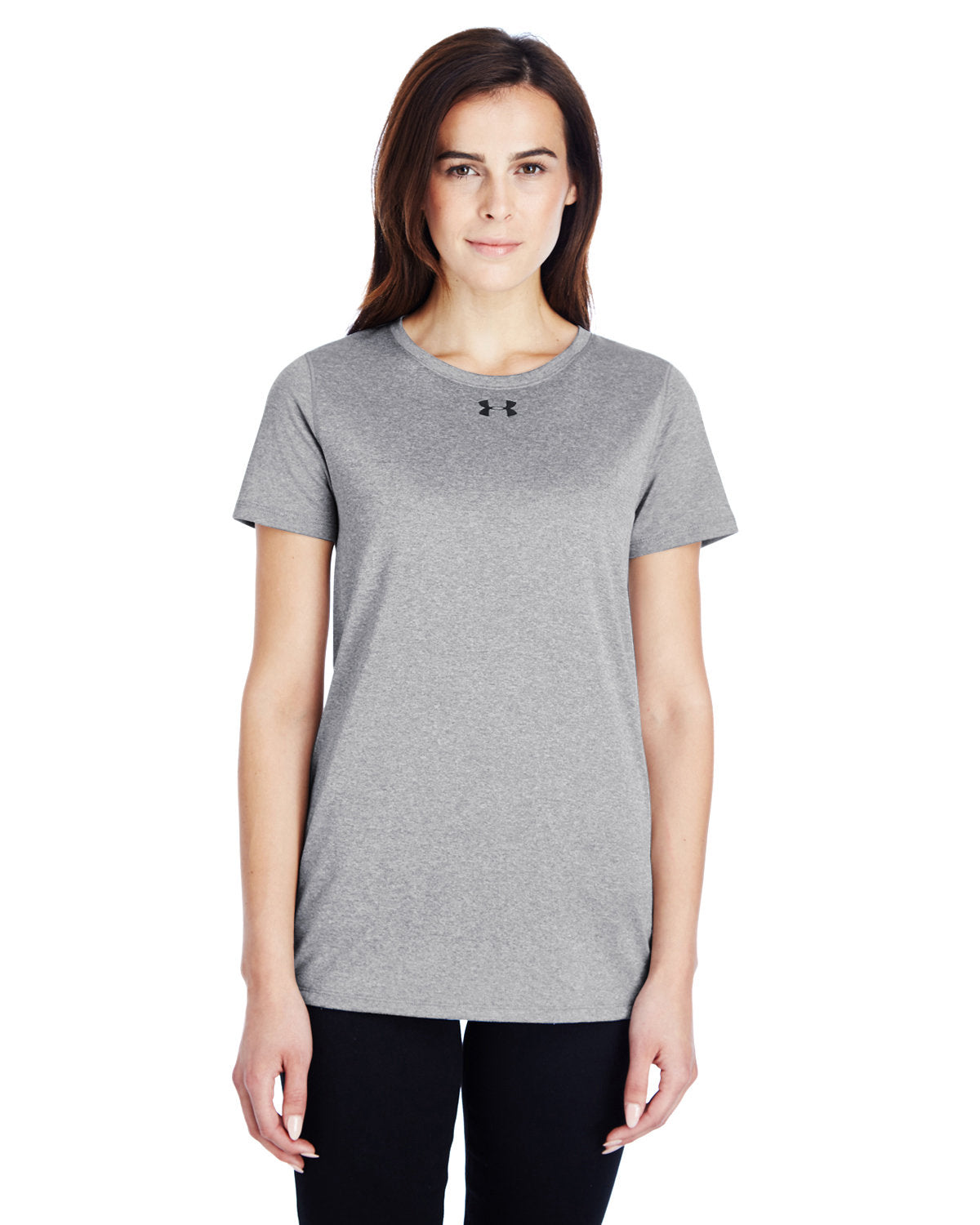 Under Armour Ladies Locker T-Shirt 2.0-Ladies T Shirts-Under Armour-True Grey Heather/Black-XS-Thread Logic