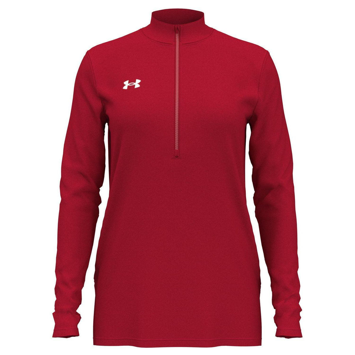 no-logo Under Armour Ladies Team Tech Half-Zip-Under Armour-Red/White-XS-Thread Logic