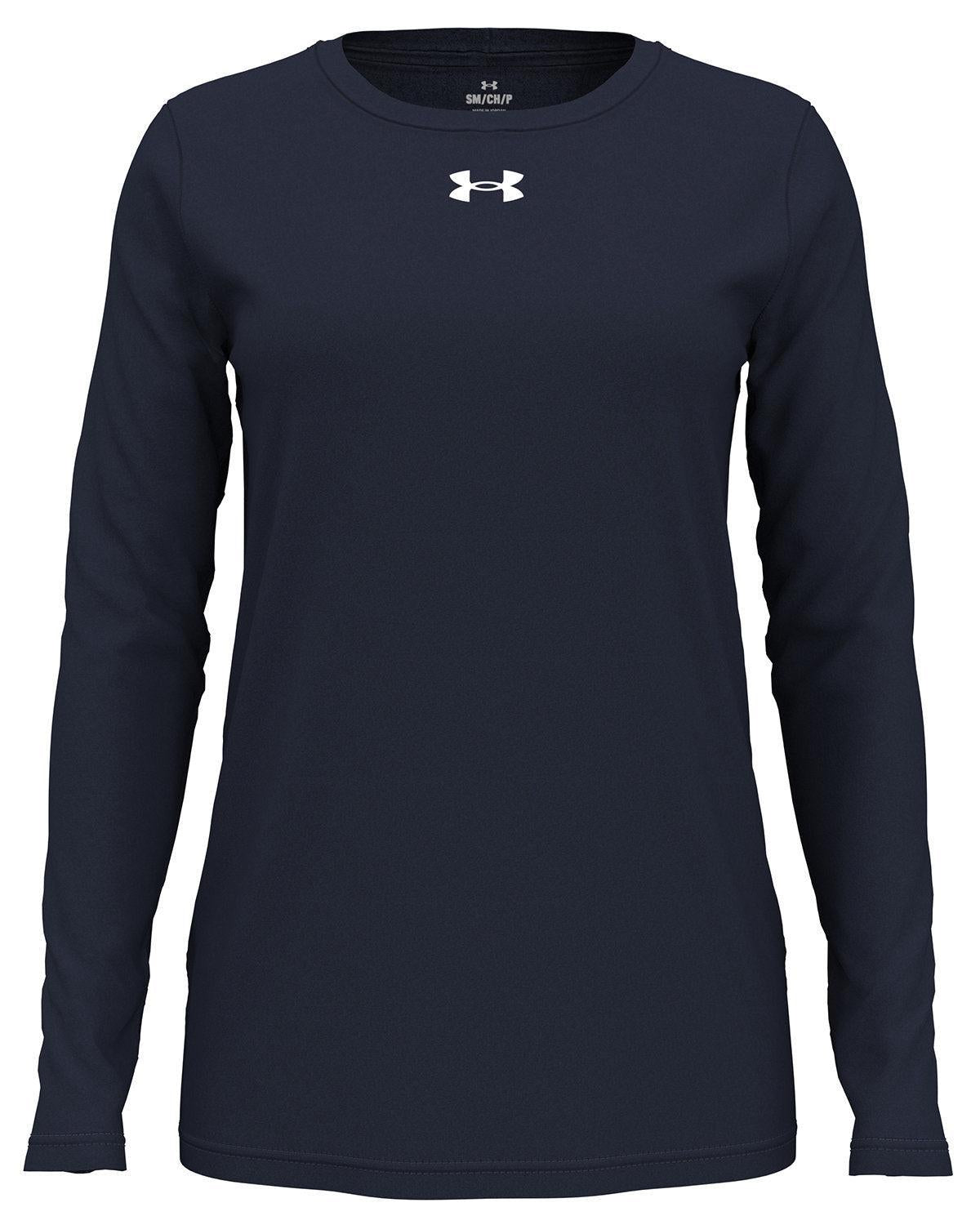 Under Armour Ladies Team Tech Long-Sleeve T-Shirt-Under Armour-Midnight Navy/White-XS-Thread Logic