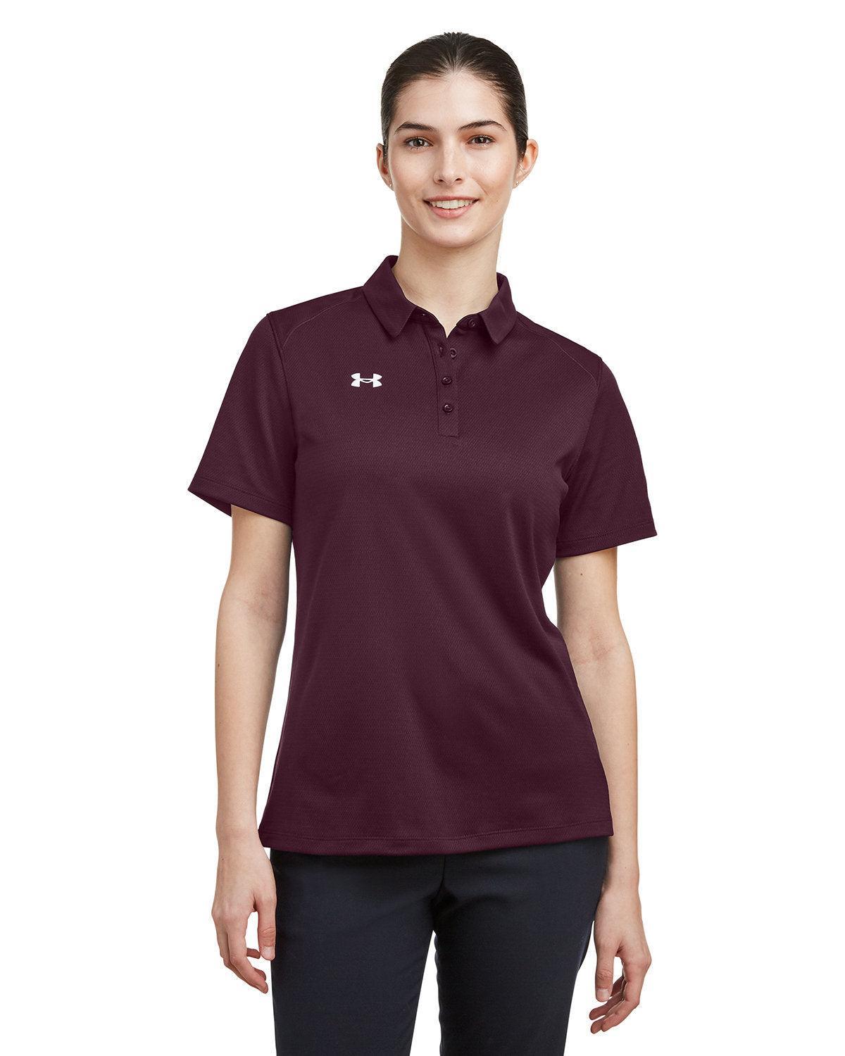 Under Armour Ladies Tech Polo-Under Armour-Maroon/White-XS-Thread Logic