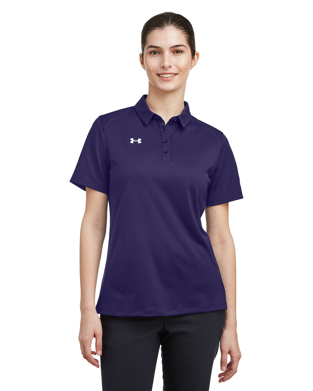Under Armour Ladies Tech Polo-Under Armour-Purple/White-XS-Thread Logic