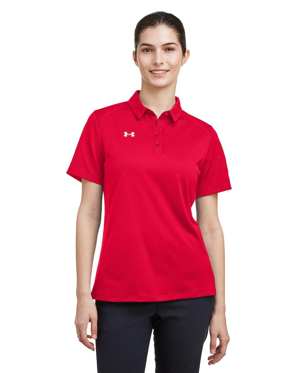 Under Armour Ladies Tech Polo-Under Armour-Red/White-XS-Thread Logic