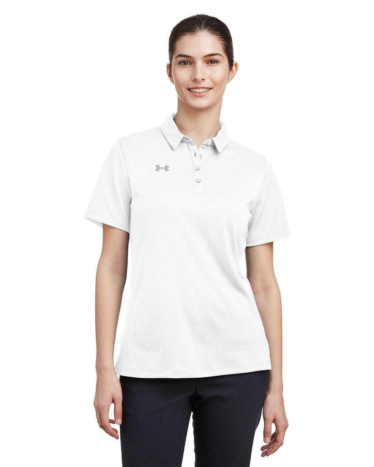 Under Armour Ladies Tech Polo-Under Armour-White/Grey-XS-Thread Logic