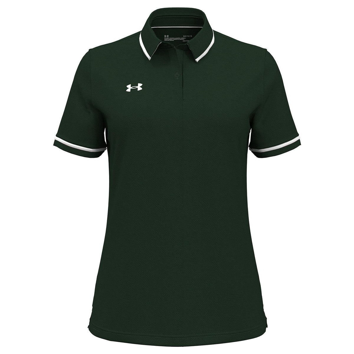 no-logo Under Armour Ladies Tipped Teams Performance Polo-Under Armour-Forest Green-XS-Thread Logic