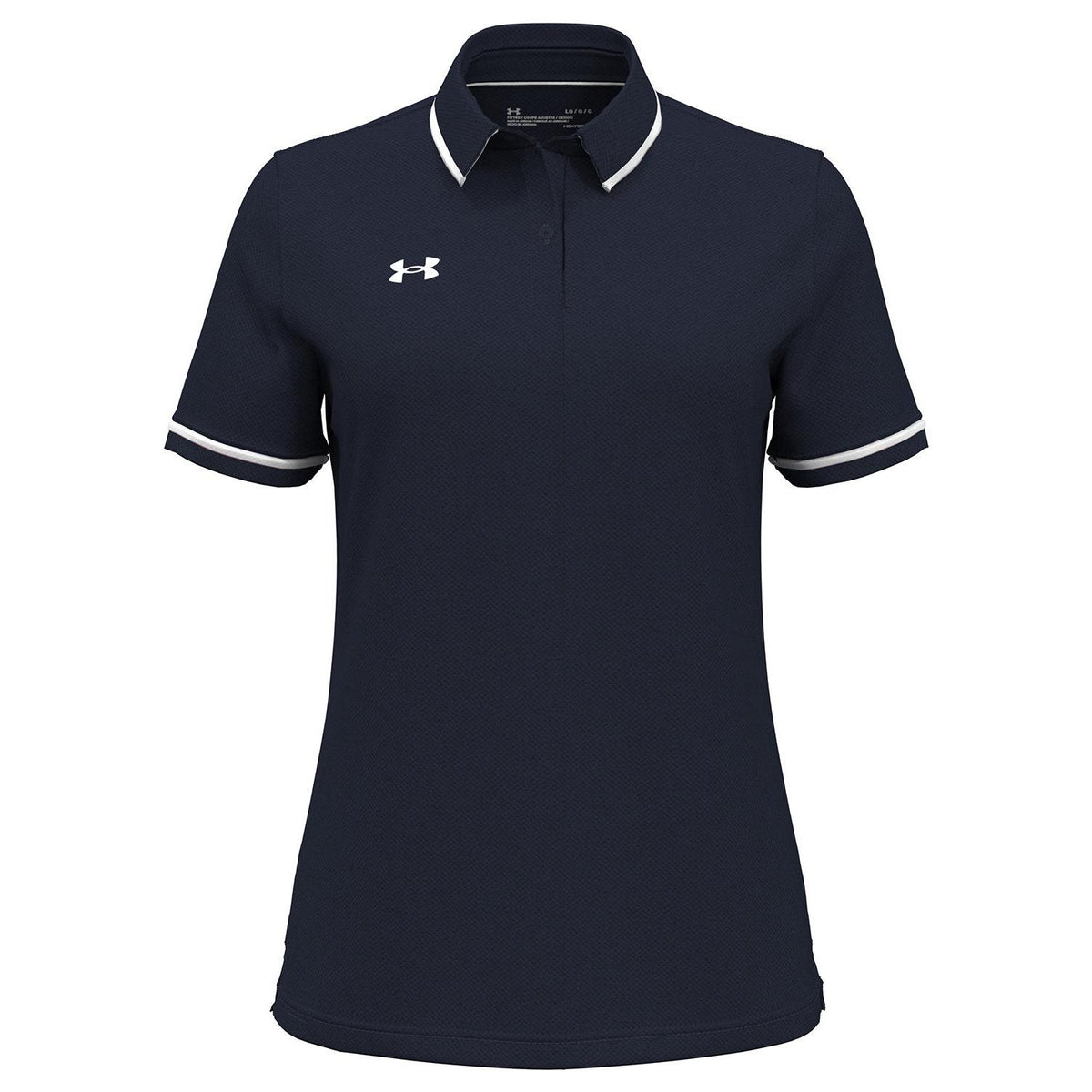 no-logo Under Armour Ladies Tipped Teams Performance Polo-Under Armour-Midnight Navy/White-XS-Thread Logic
