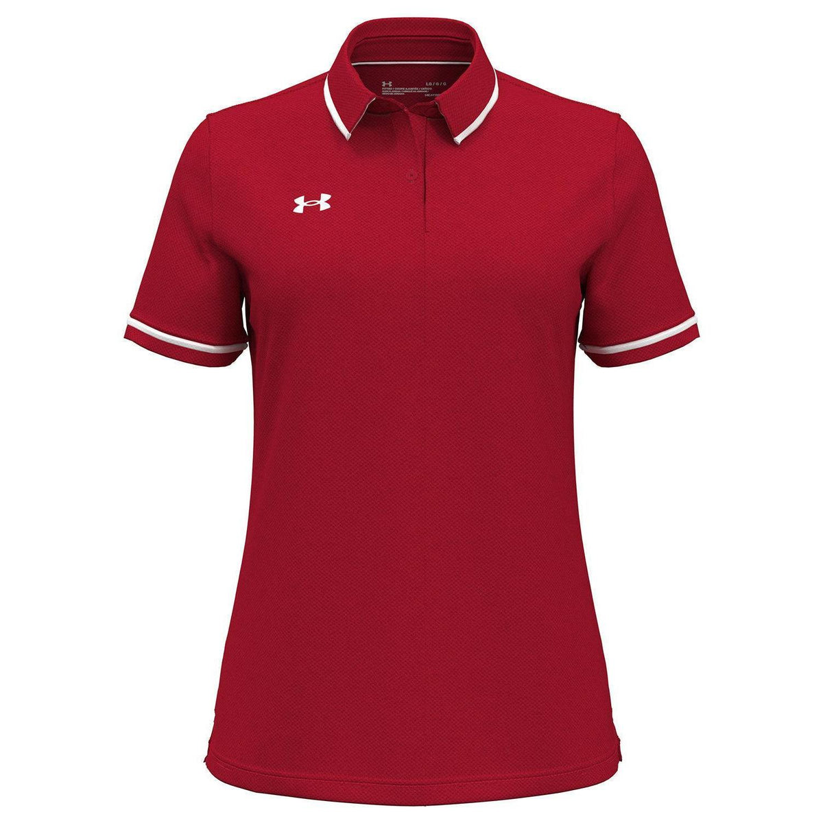 no-logo Under Armour Ladies Tipped Teams Performance Polo-Under Armour-Red/White-XS-Thread Logic