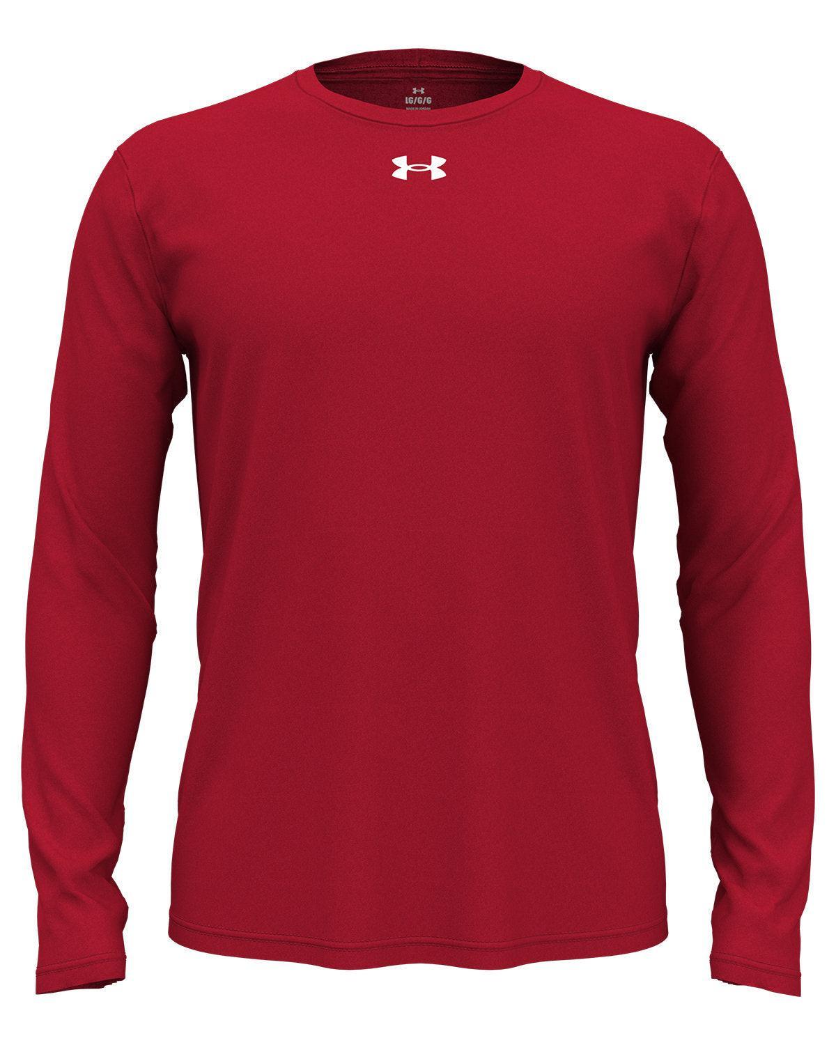 Under Armour Team Tech Long-Sleeve T-Shirt-Under Armour-Red/White-S-Thread Logic