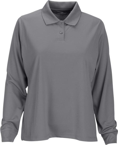 Vansport Ladies Omega Long Sleeve Solid Mesh Tech Polo-Ladies Polos-Thread Logic