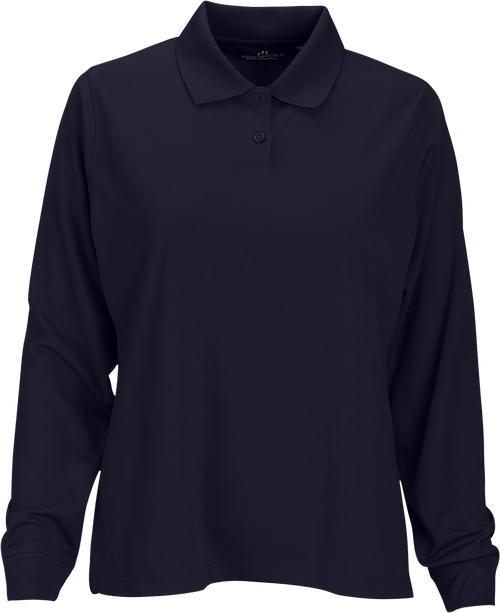 Vansport Ladies Omega Long Sleeve Solid Mesh Tech Polo-Ladies Polos-Thread Logic