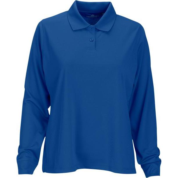 no-logo Vansport Ladies Omega Long Sleeve Solid Mesh Tech Polo-Ladies Polos-Thread Logic