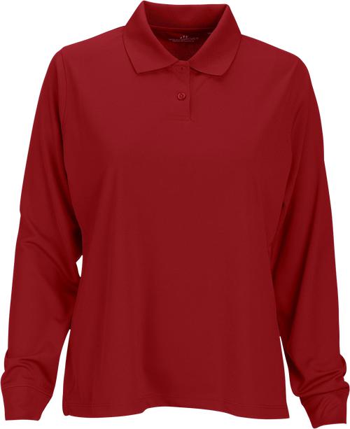 Vansport Ladies Omega Long Sleeve Solid Mesh Tech Polo-Ladies Polos-Thread Logic