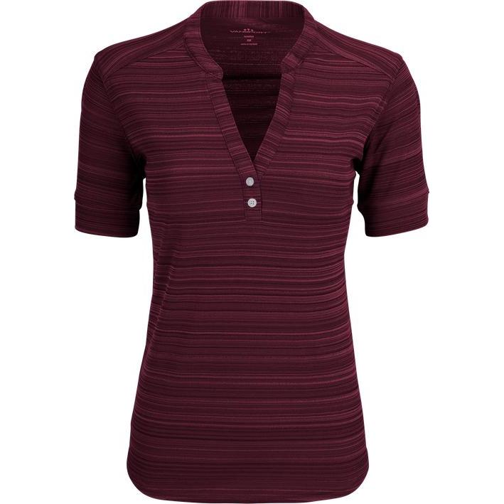 no-logo Vansport Ladies Strata Textured Henley-Ladies Polos-Thread Logic