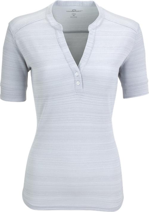 Vansport Ladies Strata Textured Henley-Ladies Polos-Thread Logic