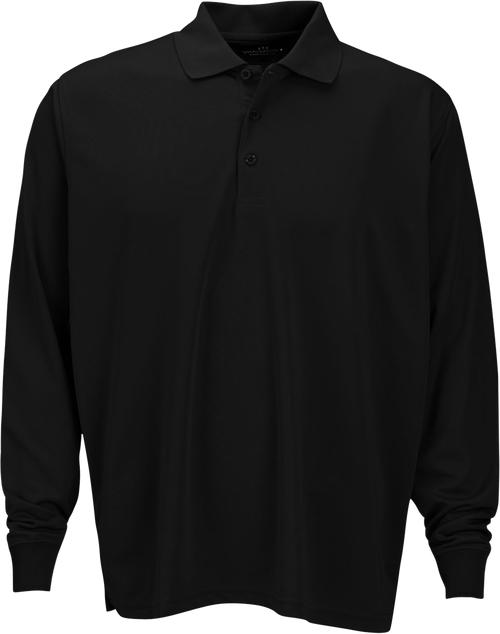 Vansport Omega Long Sleeve Solid Mesh Tech Polo-Men's Polos-Thread Logic