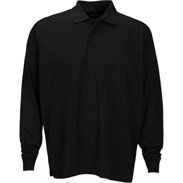 no-logo Vansport Omega Long Sleeve Solid Mesh Tech Polo-Men's Polos-Thread Logic